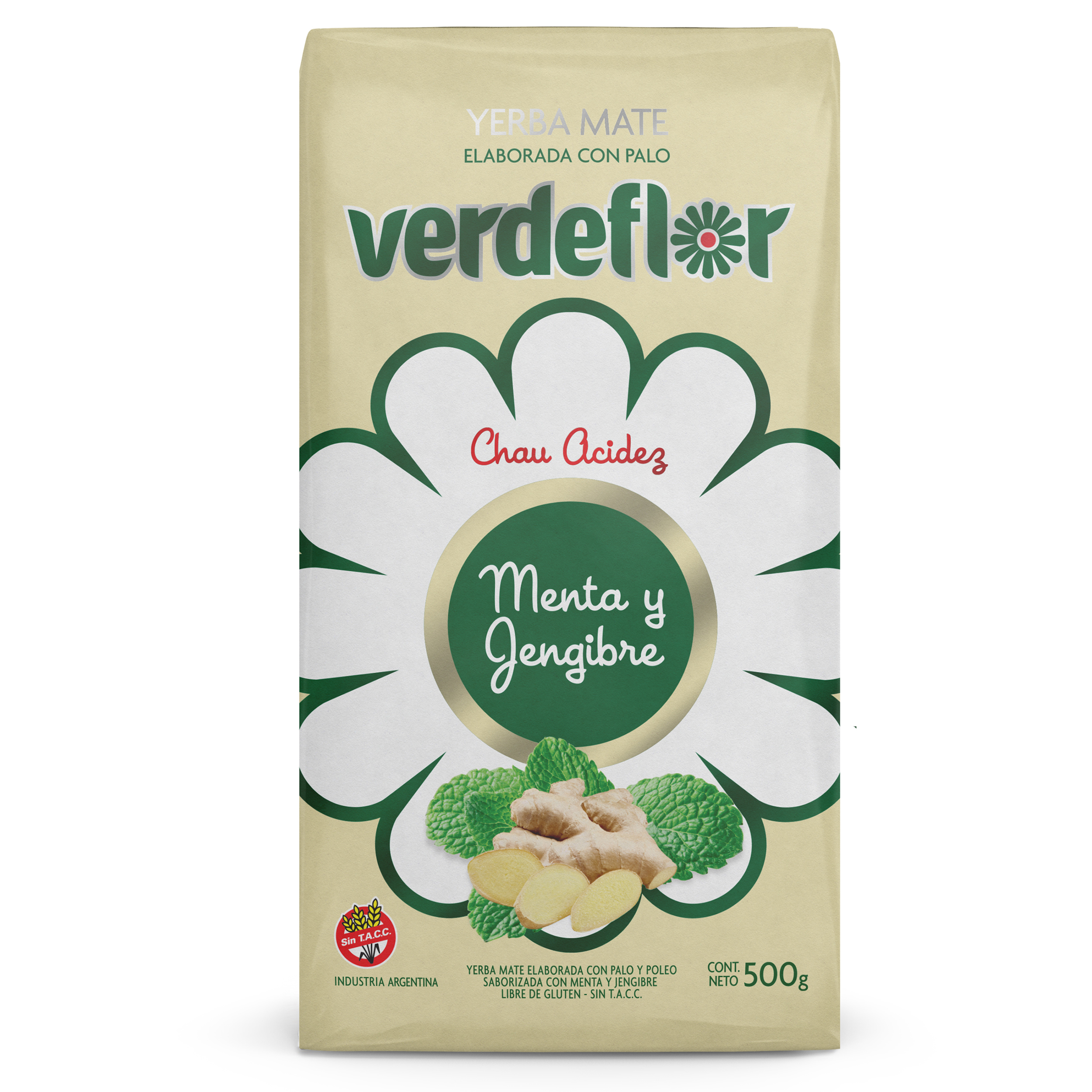 YERBA VERDEFLOR MENTA/JENG 500G.