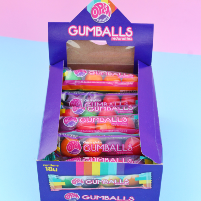 CHICLE GUMBALLS X7U DISP X18 TIRAS.